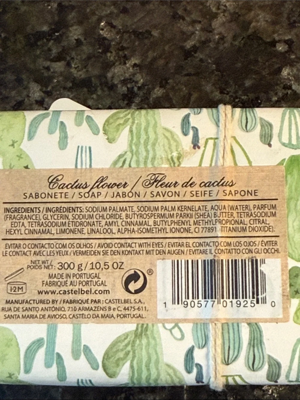 Castelbel Porto Luxury Scented Cactus Flower Soap Large 10.50oz Bar Portugal NWT